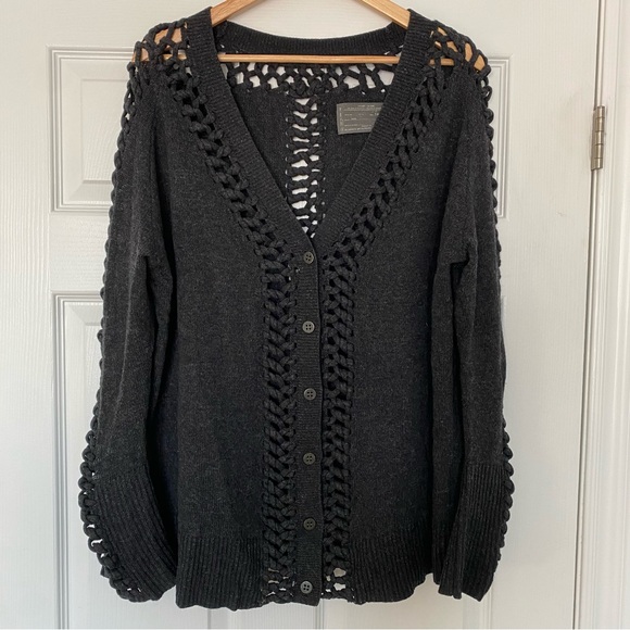 AllSaints Laurentia Braided Cardigan Size 12 - Picture 2 of 12